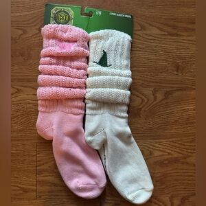 Pink and White Wicked Slouch Socks Set